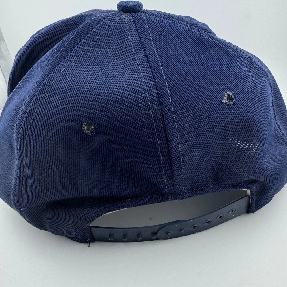 Vintage Anlin Welding Patch Alpha Sportswear Trucker Hat‎ OSFA Navy Blue